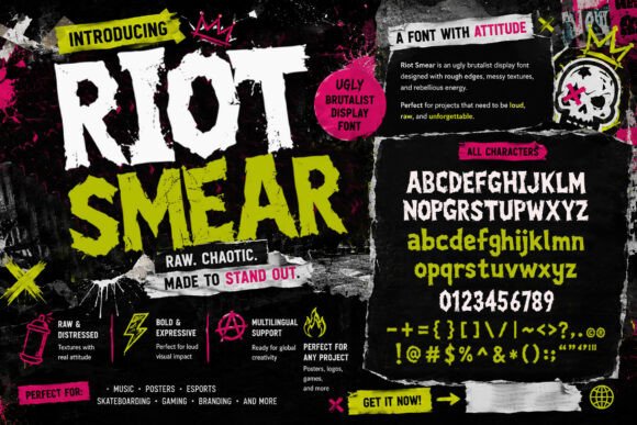 Riot Smear: Unleash Raw Urban Energy in Your Designs