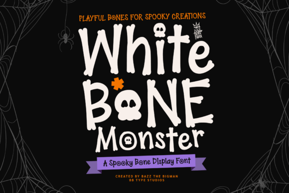 Whitebone Monster: Eerie & Enchanting Halloween Display Font